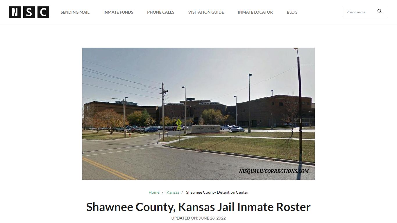 Shawnee County, Kansas Jail Inmate Roster
